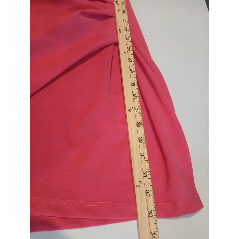 New Coral Pink Wrap Front Ruched Mini Dress XL Sleeveless Spaghetti Strap - Picture 8 of 12